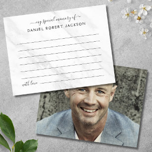 Deel Een Herinnering Foto Begrafenis Wit Marmer Briefkaart