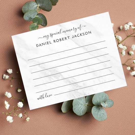 Deel Een Herinnering Foto Begrafenis Witte Marmer Briefkaart