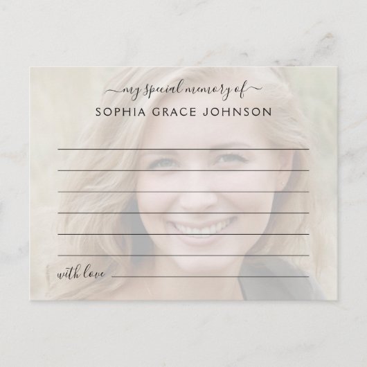 Deel Een Herinnering Foto Funeral Briefkaart (Voorkant)