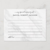 Deel Een Herinnering Foto Funeral Witte Marmer Briefkaart (Voorkant)