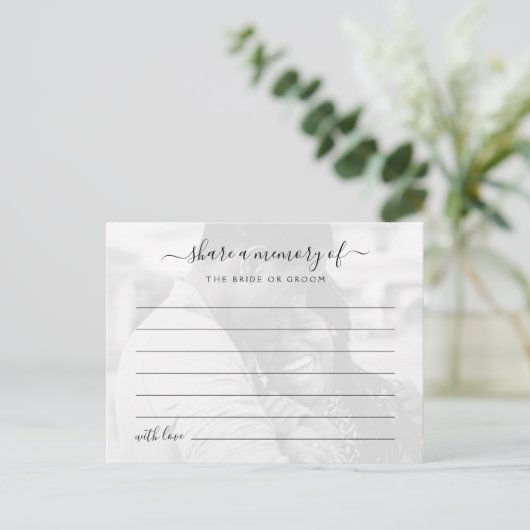 Deel Een Herinnering Foto Huwelijk Briefkaart (Staand voorkant)