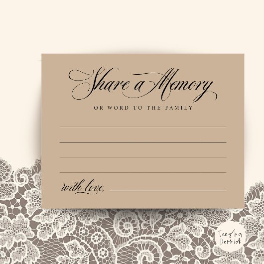 Deel een Herinnering Funeral Service Herdenkingska Briefkaart
