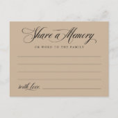 Deel een Herinnering Funeral Service Herdenkingska Briefkaart (Voorkant)