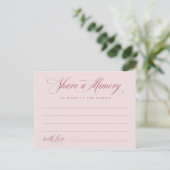 Deel een Herinnering Funeral Service Memorial Card Briefkaart (Staand voorkant)