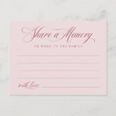 Deel een Herinnering Funeral Service Memorial Card Briefkaart (Voorkant)