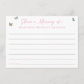 Deel een herinnering Moderne Bloemenviering van he Informatiekaartje (Voorkant)