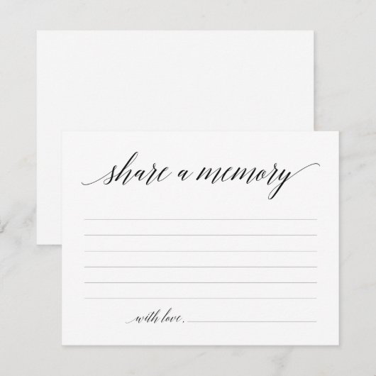 Deel een herinnering sympathie, Memorial Note Kaar Kaart (Voorkant / Achterkant)