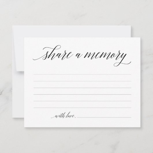 Deel een herinnering sympathie, Memorial Note Kaar Kaart (Voorkant)