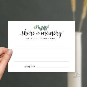 Deel een Herinnering, Uitvaartdienst, Condoleancek Briefkaart