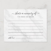 Deel een herinnering White Marble Wedding Briefkaart (Voorkant)