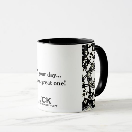 Deel een is caleidoscoop art drie mok (Voorkant rechts)