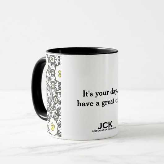 Deel één is caleidoscoop art één mok (Voorkant links)