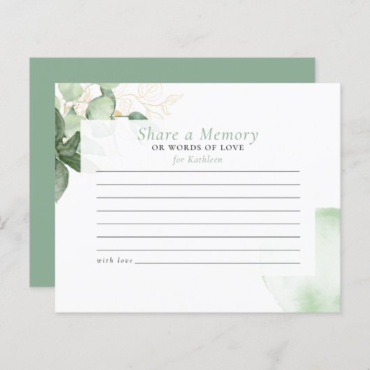 Deel een Kaart van de Begrafenis van het Geheugen  (Voorkant / Achterkant)