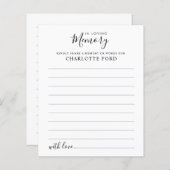 Deel een Memory Funeral Service Attendance Kaart (Voorkant / Achterkant)