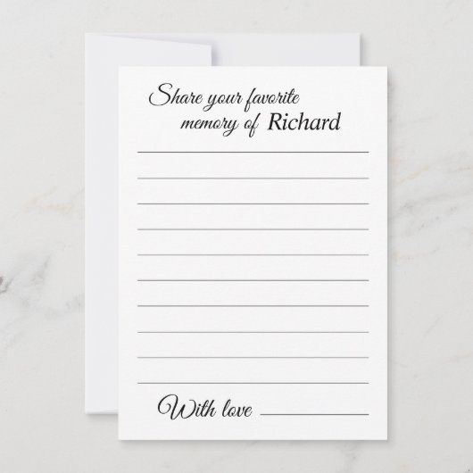 Deel een Memory Kaart Funeral Memorial Krant (Achterkant)