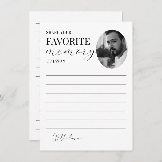 Deel een Memory Kaart Sjabloon Funeral Memorial Ka (Voorkant / Achterkant)