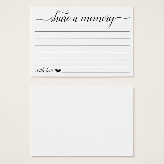 Deel een Memory Kaart voor Begrafenis, Verjaardag, (Voorkant /achterkant)