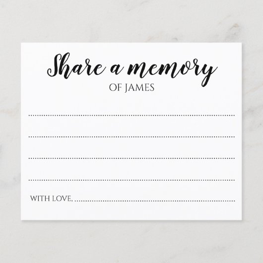 Deel een Memory Memorial Celebration of Life (Voorkant)