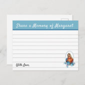Deel een Memory Virgin Mary Funeral Memorial— Briefkaart (Voorkant / Achterkant)