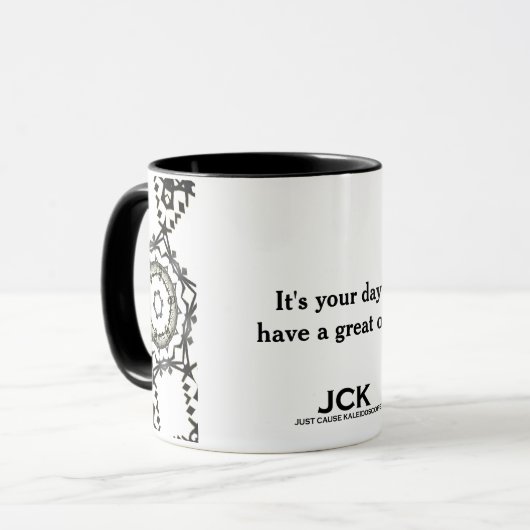 Deel één's caleidoscoop art twee mok (Voorkant links)