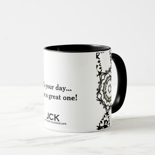 Deel één's caleidoscoop art twee mok (Voorkant rechts)