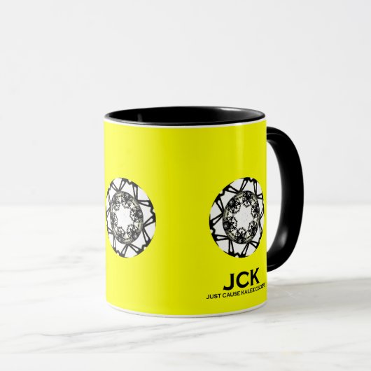 Deel één's caleidoscoop art veertien mok (Voorkant rechts)