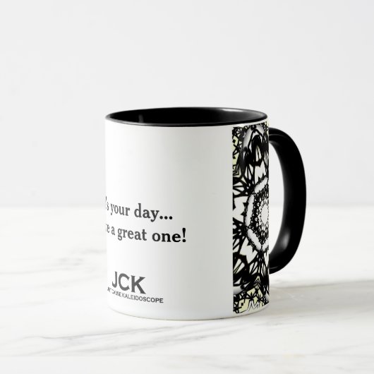 Deel een's caleidoscoop art vier mok (Voorkant rechts)