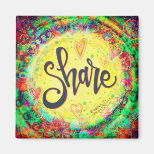 Deel  geel bloementrendy Inspirerend Magneet