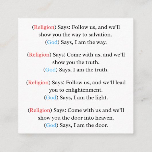 Deel Gods liefde Evangelie Tractaat Oproepkaart Contactkaartje (Achterkant)