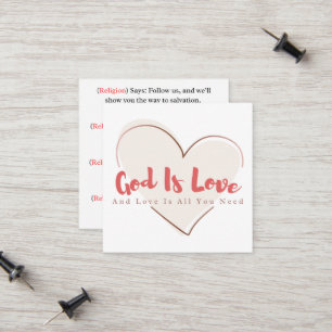 Deel Gods Liefde Evangelie Tractaat Zakkaartje Contactkaartje