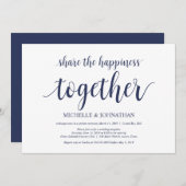 Deel het geluk Bruiloft Elopement Uitnodigingen (Voorkant / Achterkant)