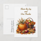 Deel het Geluk, Geef Dank Feestdag Feestdagenkaart (Voorkant / Achterkant)