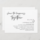 Deel het geluk samen, Elopement-feest Kaart (Voorkant / Achterkant)