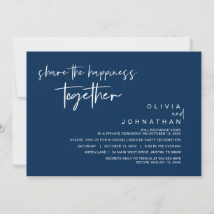 Deel het geluk samen, Elopement Party Invi Kaart