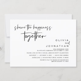 Deel het geluk samen, Elopement Party Kaart