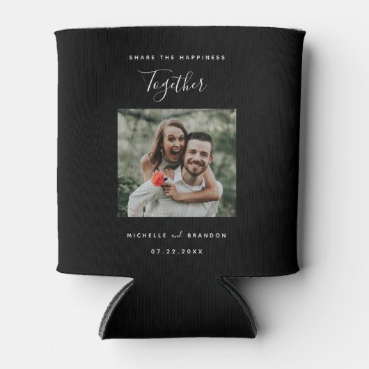 Deel het Geluk samen Moderne Foto Eenvoudige Blikjeskoeler (Voorkant)