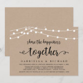 Deel het geluk, Trouw Elopement Feest Kaart (Voorkant / Achterkant)