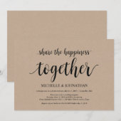 Deel het geluk Trouw Elopement Uitnodigingen (Voorkant / Achterkant)