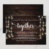 Deel het geluk, Trouwdiner, Elopement Kaart (Voorkant / Achterkant)