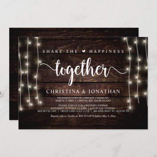 Deel het geluk, Trouwdiner, Vluchten Kaart (Voorkant / Achterkant)