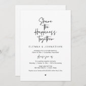 Deel het geluk, Zwart, Trouwen zonder feestje Kaart (Voorkant / Achterkant)