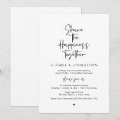 Deel het geluk, Zwart, Trouwescape Kaart (Voorkant / Achterkant)