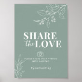 Deel het Liefde Sage Green Wedding Sign Poster (Voorkant)