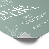 Deel het Liefde Sage Green Wedding Sign Poster (Hoek)