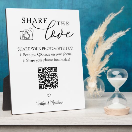 Deel het Love Photo Album QR Code Fotoplaat (Zijkant)