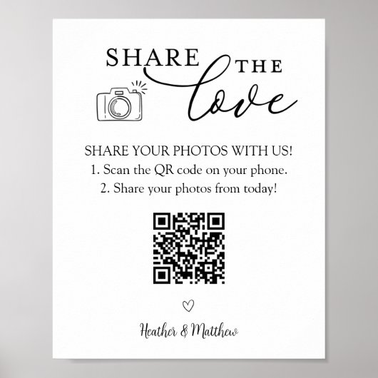 Deel het Love Photo Album QR Code Poster (Voorkant)