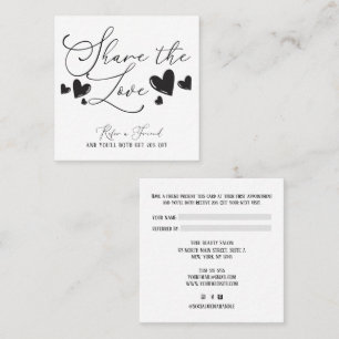 Deel het Love Simple Minimal Hearts-script Aanbevelingskaartje