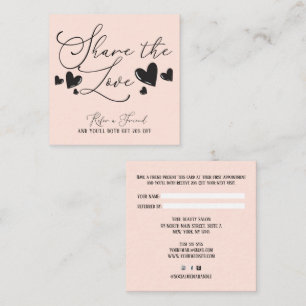 Deel het Love Simple Minimal Hearts-script Aanbevelingskaartje