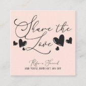 Deel het Love Simple Minimal Hearts-script Aanbevelingskaartje (Voorkant)