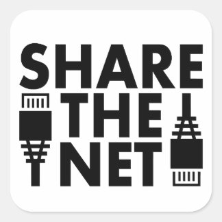 Deel het Netwerk Vierkante Sticker